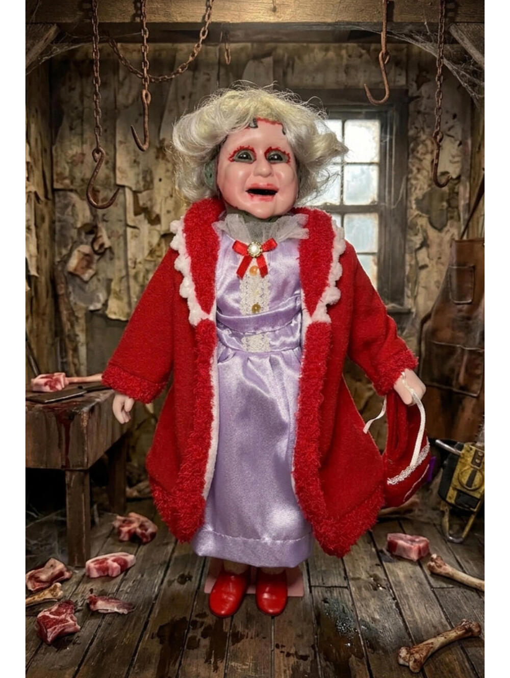 Leatherface's "Mother" - OOAK Scary Creepy Doll 18" Hand Painted Horror Art